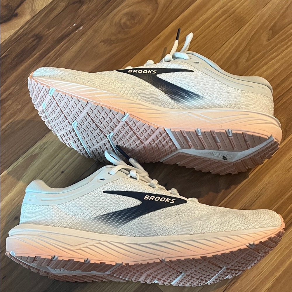 Brooks Cream and Pink Running Shoes